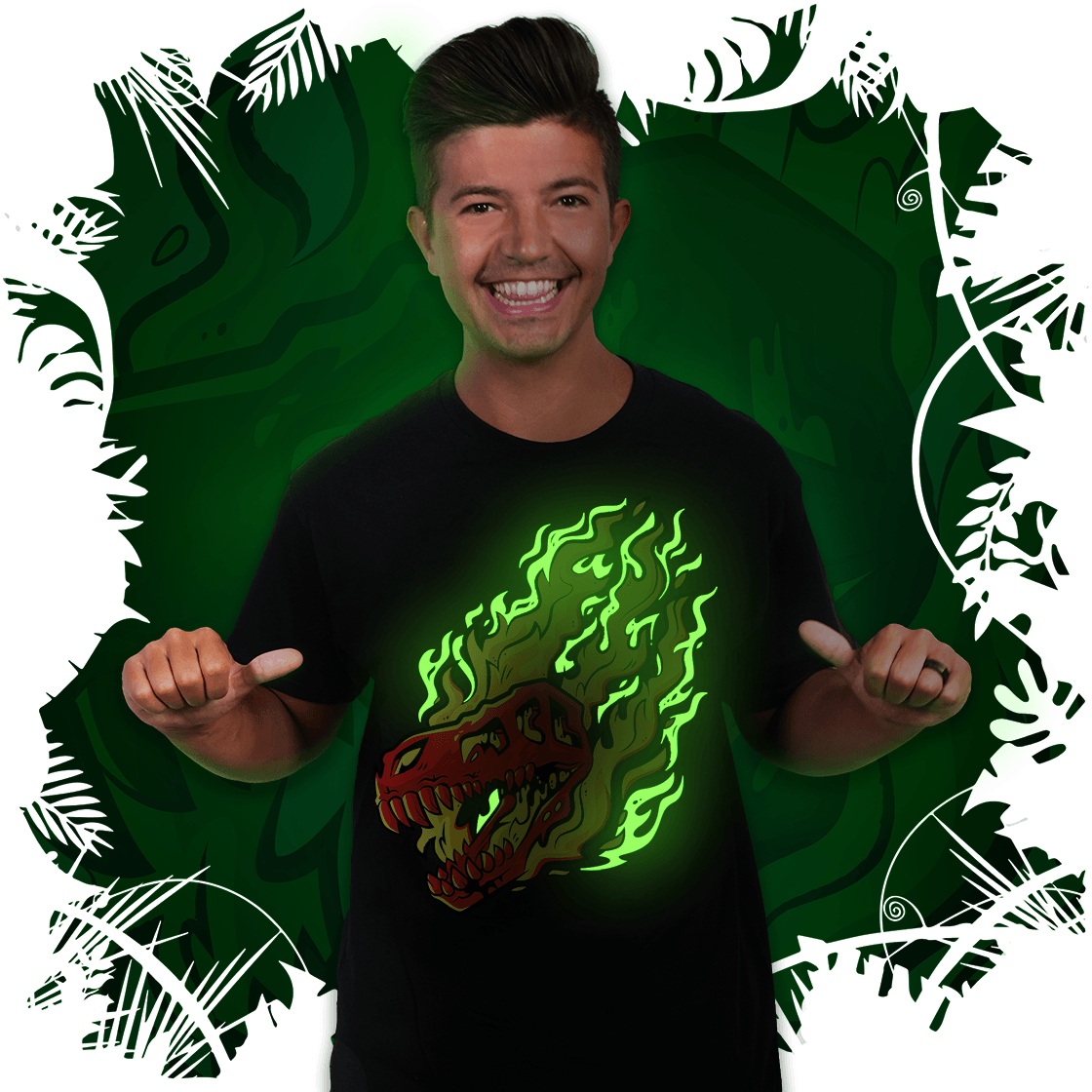 Dino Flame Glow in the Dark Tee - Fire Merch