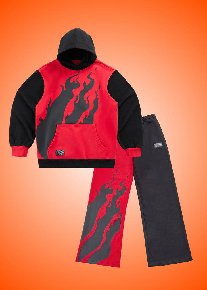 Fire Nation Sweat Set - Red Colorblock