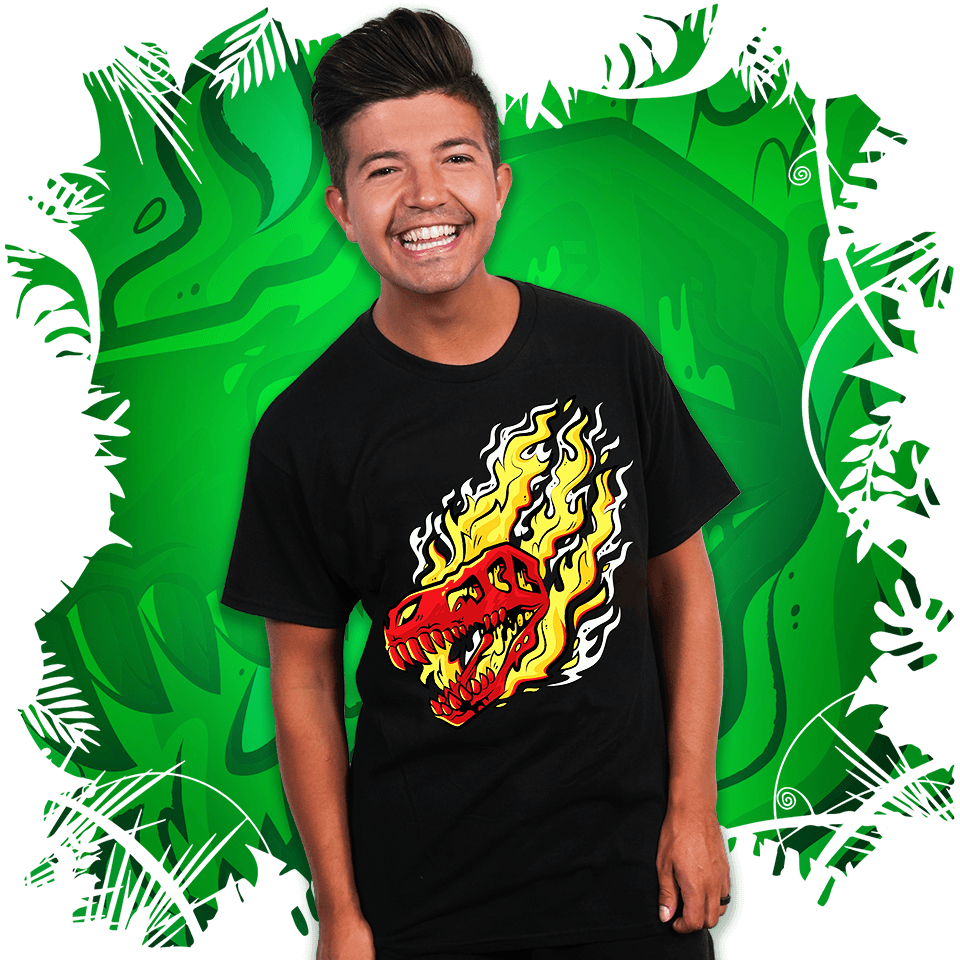Dino Flame Glow in the Dark Tee - Fire Merch
